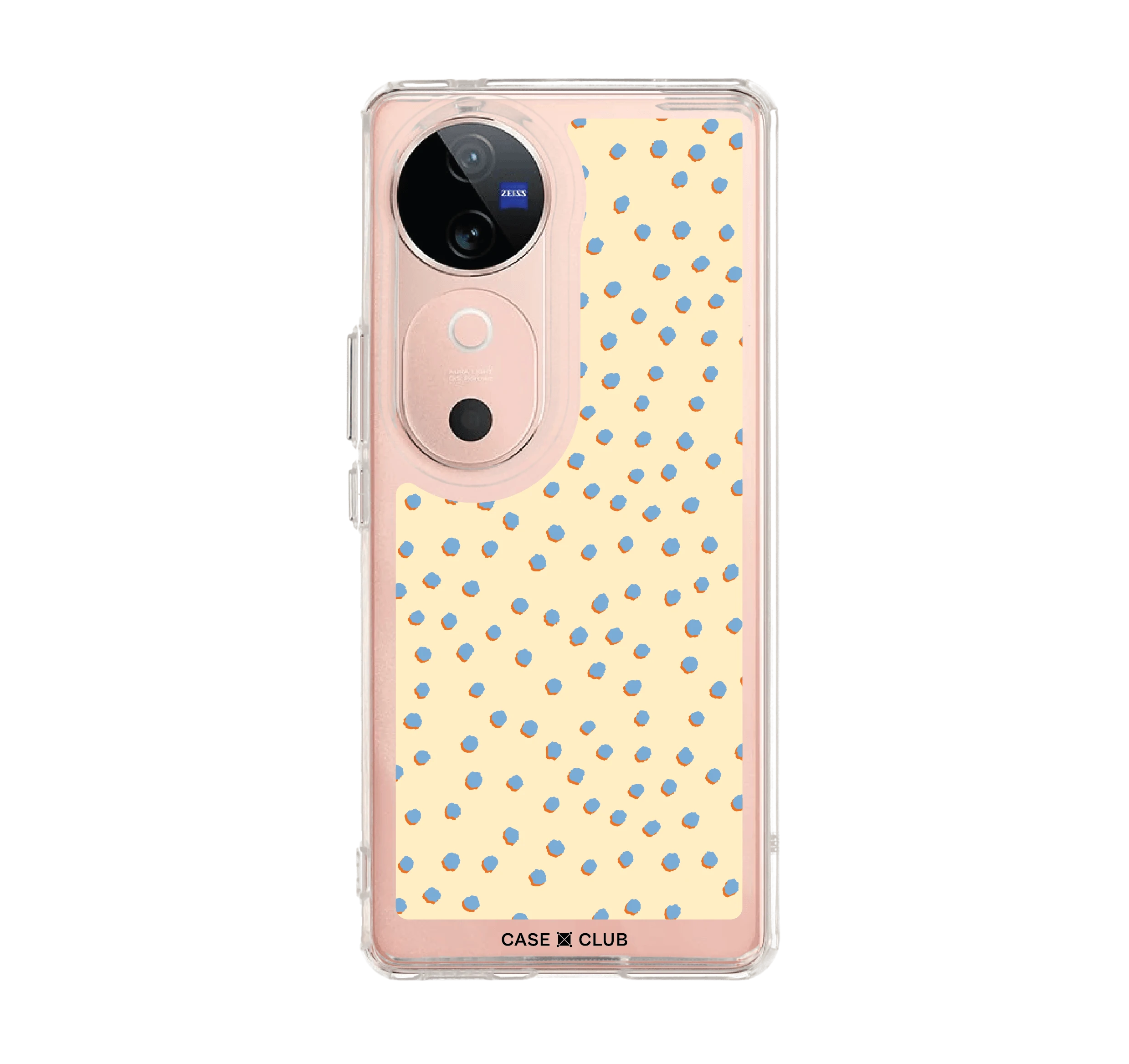 blue & yellow brush polka dots